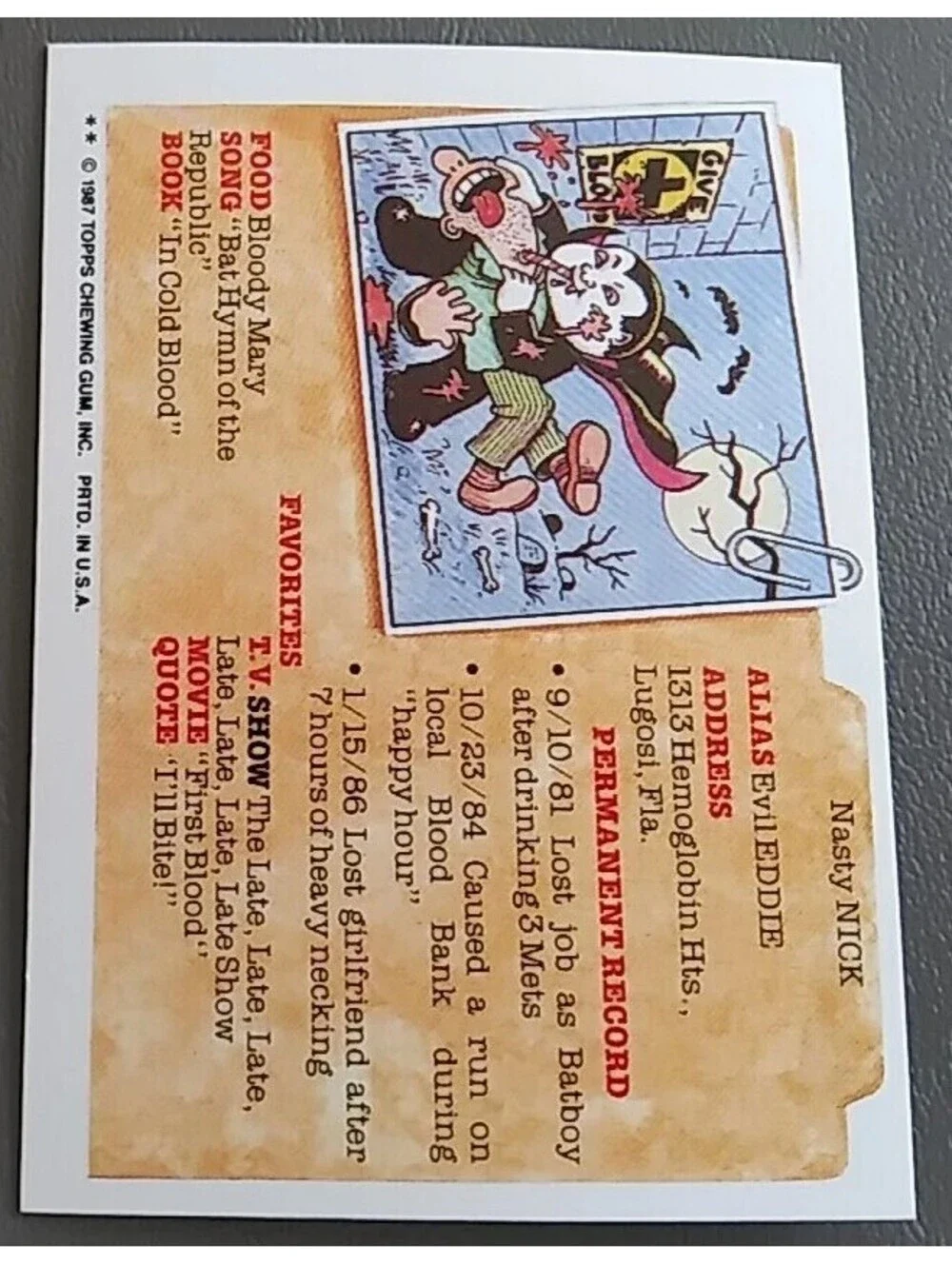 N/A 1987 topps